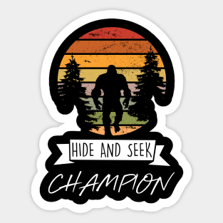 Retro Bigfoot Hide & Seek World Champion Sticker